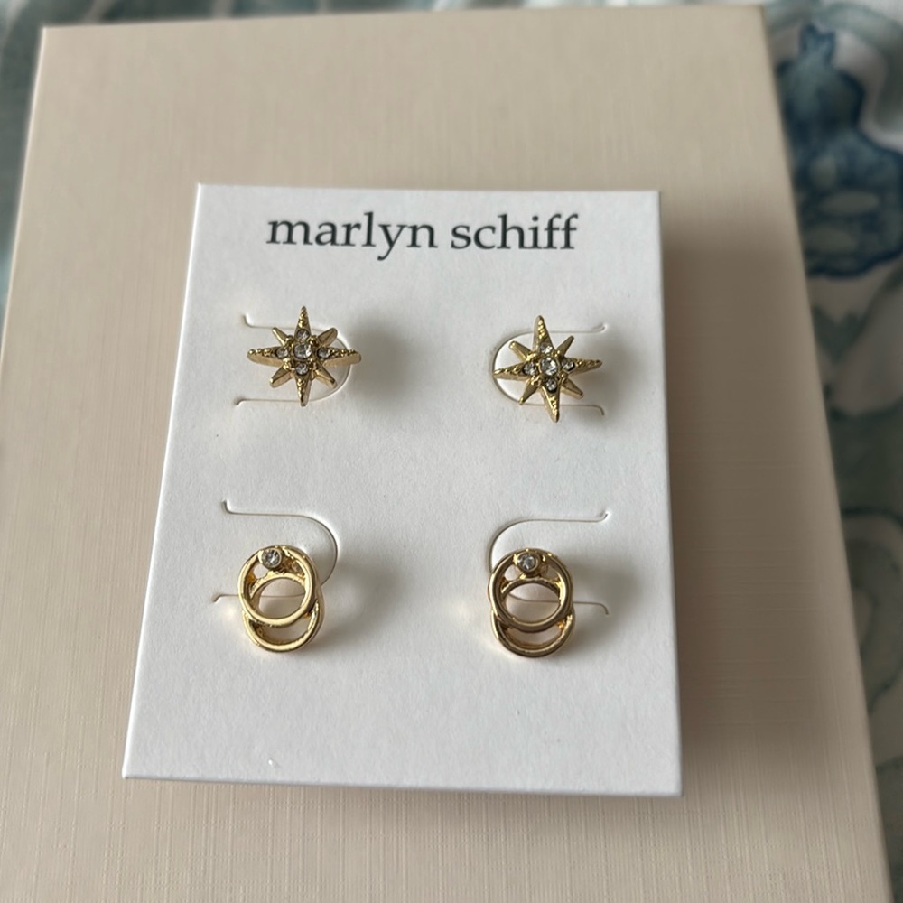 Marlyn Schiff Jewelry. Two sets of Earrings : Starburst & Infinity